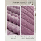Cobertor Frazada Matrimonial Ligera Super Suave Y Calientita Rayado 700 G Lila