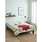 Frazada Matrimonial Providencia Snoopy Turquesa Super Suave Snoopy Casita Roja Turquesa 700 G Turquesa