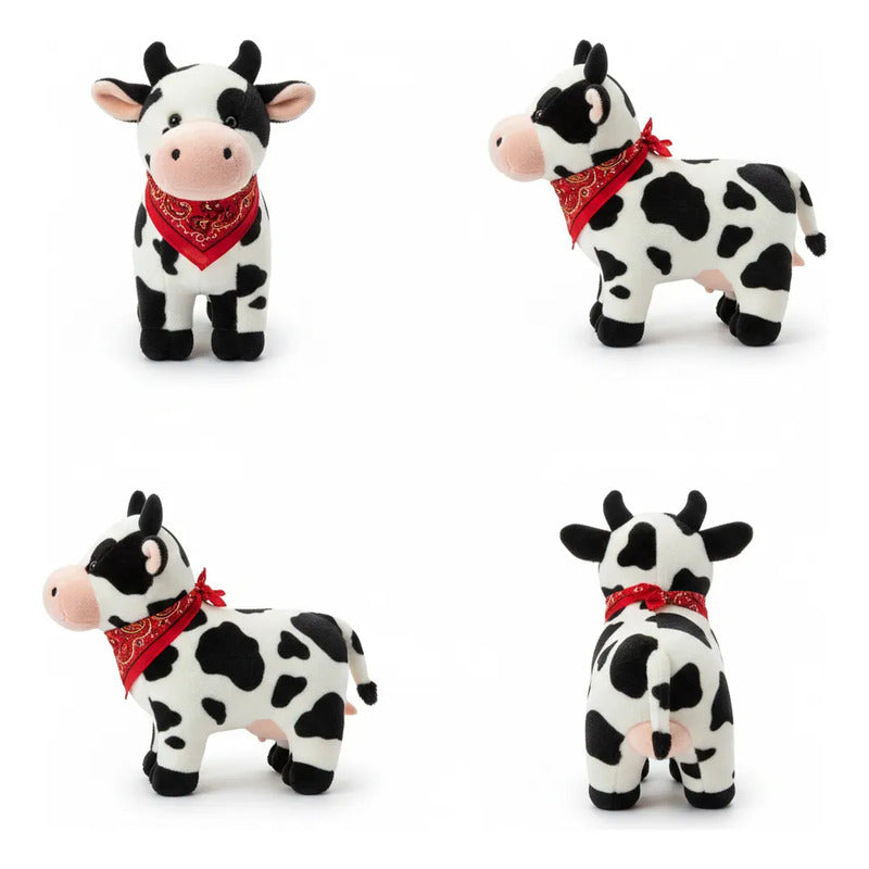 Set De 6 Vaquitas De Peluche Modelos Rancheritos Super Suave Blanco