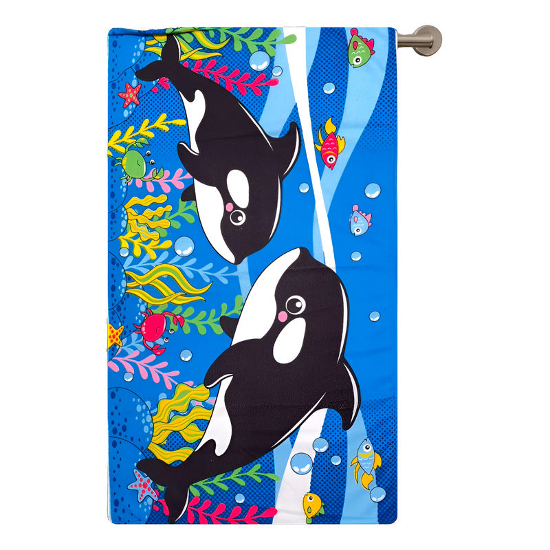 Toalla De Mano Microfibra Leonora. Set De 6 Toallas 110x60cm Azul Orca
