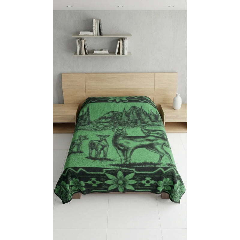 Cobija Matrimonial De Tilma Polar / Regenerado Económica Venados 1.5 G Verde
