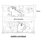 Almohada Providencia Super Jumbo Capybaras Azul Claro