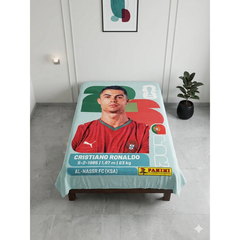 Frazada Providencia De Cr7 Panini Super Calientita Y Suave Cr7 Panini 700 G Turquesa