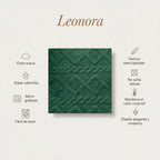 Frazada Leonora Matrimonial Extra-suave Grabado Hd Acogedora Cadena Verde Verde Oscuro