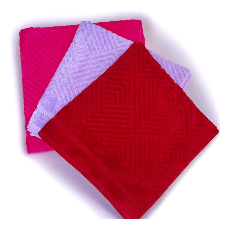 Tallas De Baño Completo 100% Algodón Super Absorbente Greta Rojo Coleccion 3
