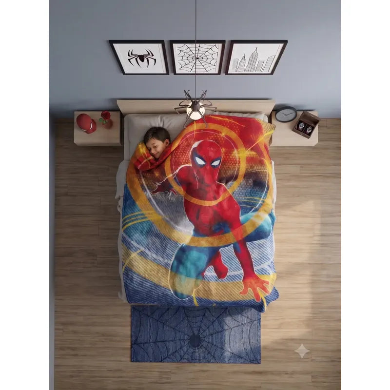 Frazada Matrimonial Super Suave Y Calientita De Spider Man Spider Man Flash 700 G Rojo