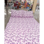 Juego De Sabanas Franela Mariol 100% Algodón Matrimonial Lila Floresta Lila
