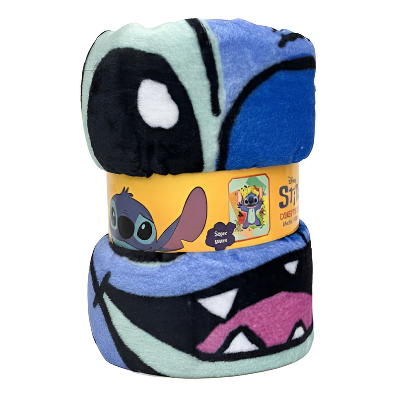 Frazada Providencia Disney Matrimonial Stitch Colorido Cian