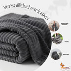 Cobertor Frazada Matrimonial Ligera Super Suave Y Calientita Rayado 700 G Gris