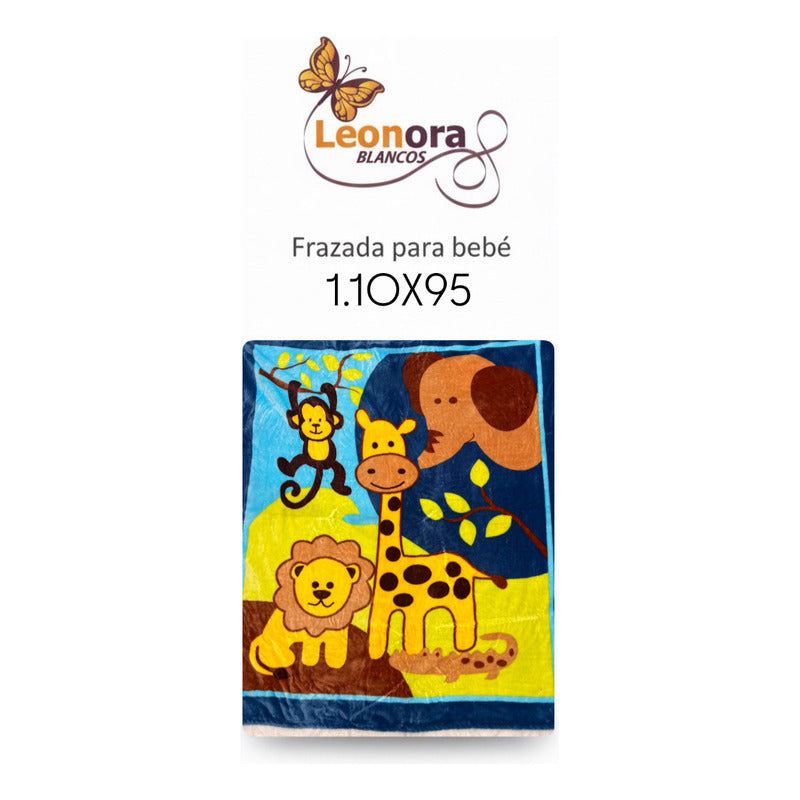Cunero Baby Clasic Leonora De Bebé Térmico Y Super Suavecito Amigos Animales Amarillo