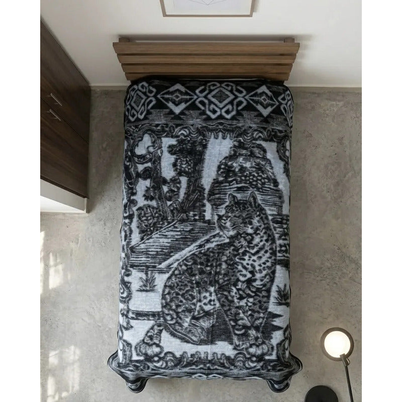 Cobija Matrimonial De Tilma Polar / Regenerado Económica Leopardo 1.5 G Azul Acero