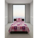 Juego De Sábana Mariol Individual 100% Algodón Premium Rosa Soy Y Estrellas Rosa