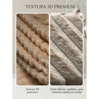 Cobertor Frazada Matrimonial Ligera Super Suave Y Calientita Rayado 700 G Beige