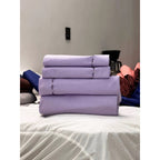 Juego De Sabanas King Size Leonora Percal Algodón 144h Lisas Lavanda Lila Liso