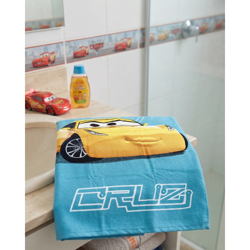 Toalla Providencia Cars 3 Suave Alta Absorción 100% Algodón Celeste Cars 3