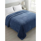 Cobertor Frazada Matrimonial Textura Durazno Lisa Calientita Azul Noche Liso 700 G Azul Oscuro