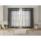 Juego De Cortinas 2 Paneles 2.50x1.95 De Ventana Transparent Gris