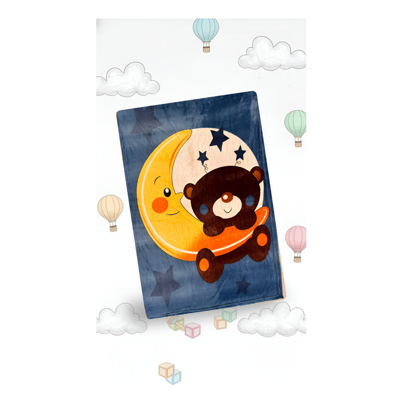 Cunero Baby Plus Leonora Para Bebe Térmico Y Super Suavecito Osito Y Luna Azul Azul Oscuro