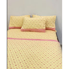 Juego De Sabanas Franela Mariol 100% Algodón King Size Amarillo Mini Flor Amarilla