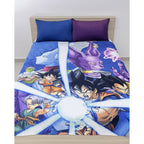 Frazada Matrimonial Super Suave Y Calientita Goku Dragon Ball Superrr Violeta Oscuro