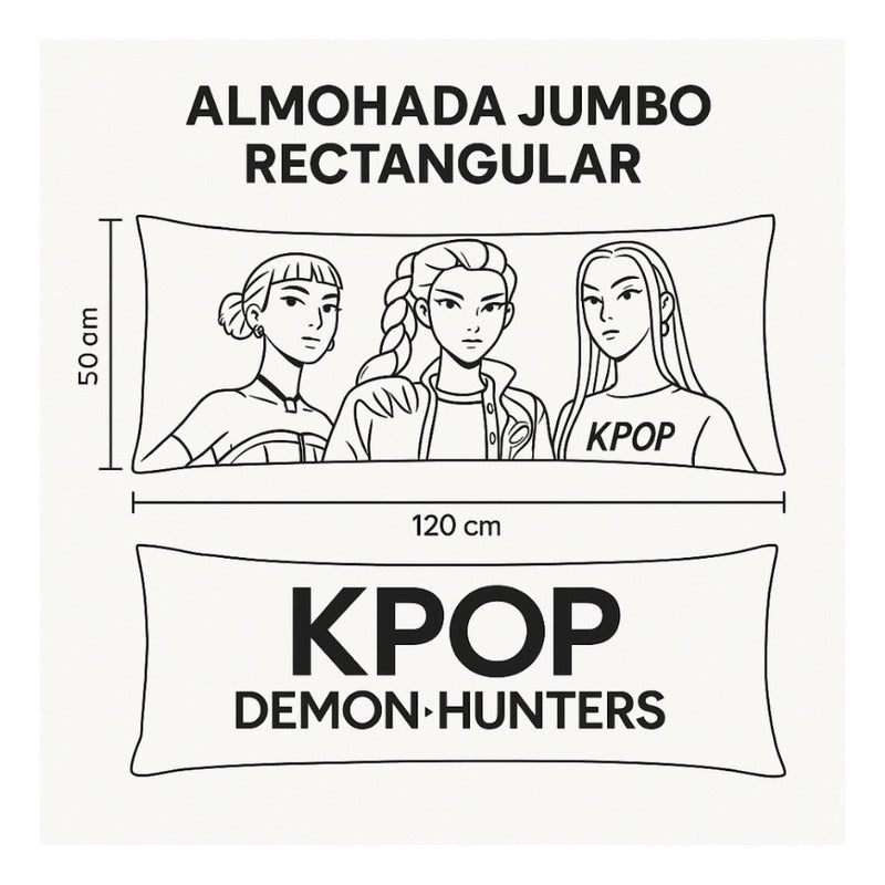 Almohada Providencia Super Jumbo K-pop Demon Hunters Lila