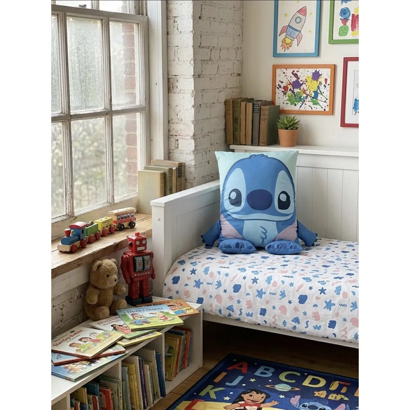 Almohada Suave Decorativa Sonic - Stitch Varios Modelos Azul Acero