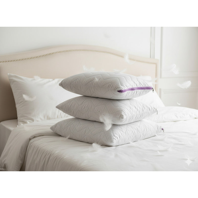 Par De Almohadas Leonora Matrimoniales Suaves Y Cómodas Blanco