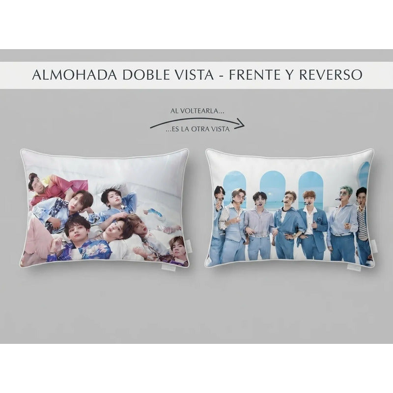 Almohada Providencia De Bts Super Suave Y Esponjosa Azul Claro