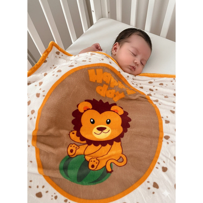 Cunero Baby Clasic Leonora De Bebé Térmico Y Super Suavecito Leoncito Cafecito Marrón Claro