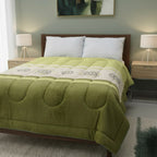 Cobertor Doble Vista Micro Grabado Amanecer Matrimonial Verde Mándala Verde Lima