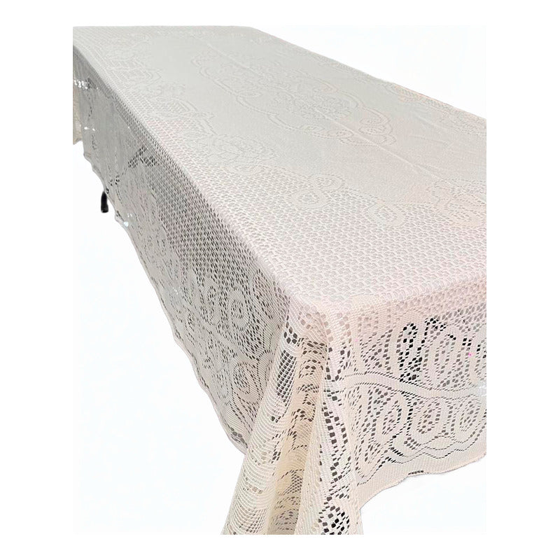 Mantel Calado Leonora 1.5×2.5 M | Elegancia Total Beige Calado Infinito