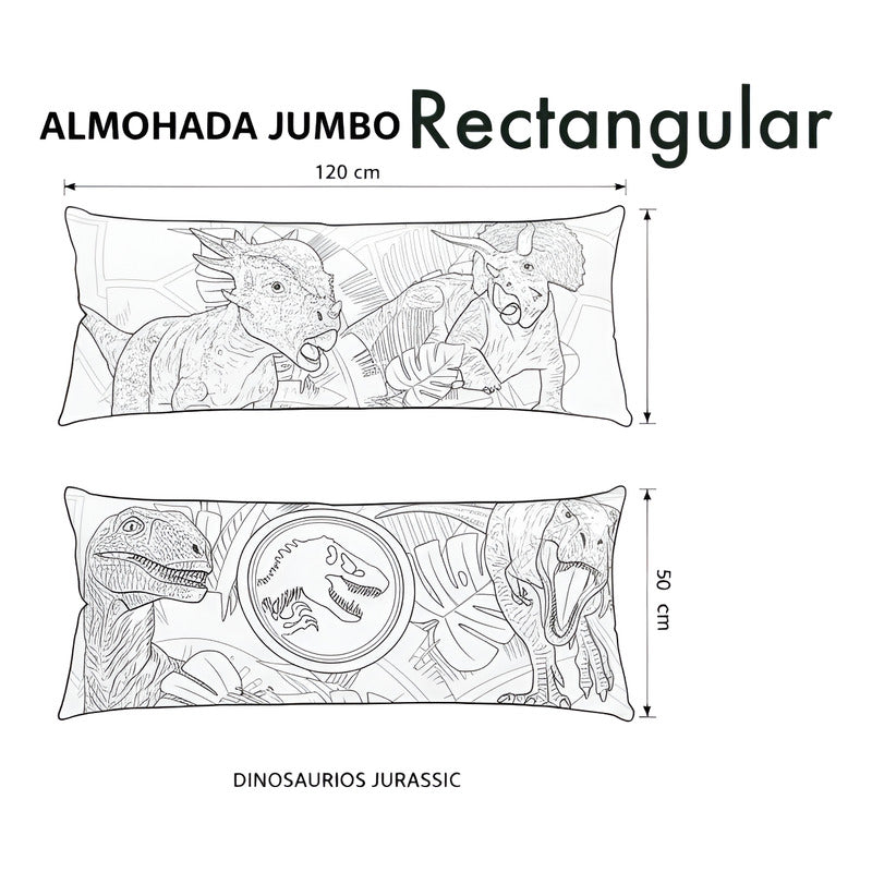 Almohada Providencia Super Jumbo Jurassic Roarrr Verde Musgo