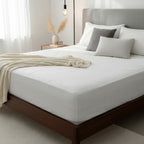 Leonora Clásico Protector Cubre King Size Blanco Blanco Liso King