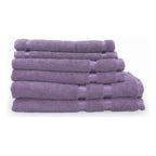 Juego De Toallas De Microfibra  Premium Absorbentes Y Suaves Violeta Cuerpo-manos Y Facial Violeta Claro Lisa