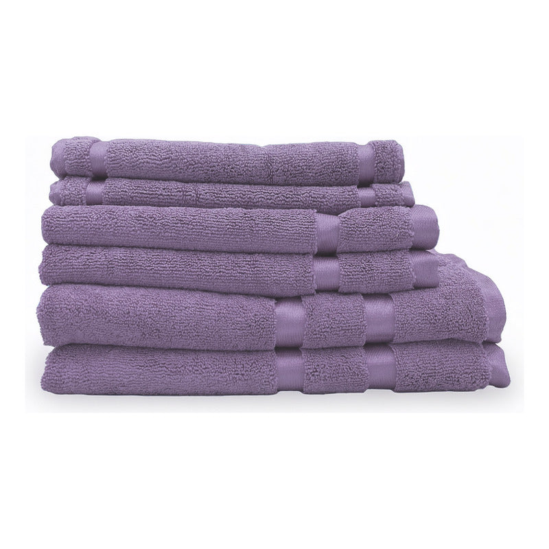 Juego De Toallas De Microfibra  Premium Absorbentes Y Suaves Violeta Cuerpo-manos Y Facial Violeta Claro Lisa