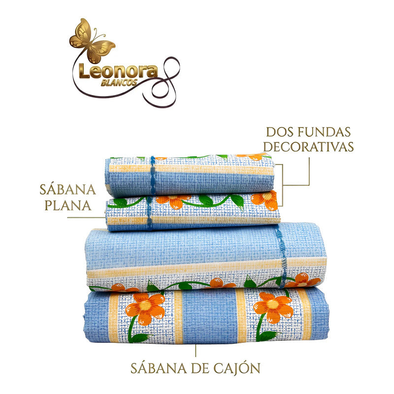 Juego De Sabana Matrimonial 100% Algodón Suaves Y Frescas Azul Acero Pétalo Pop Azul