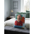 Almohada Providencia Grande De Panini Cr7 Super Esponjosa Bordó