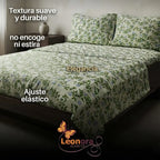 Juego De Sabana Matrimonial 100% Algodón Suaves Y Frescas Verde Claro Floresta Verde