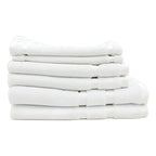 Juego De Toallas De Microfibra  Premium Absorbentes Y Suaves Blanco Cuerpo-manos Y Facial Blanca Lisa