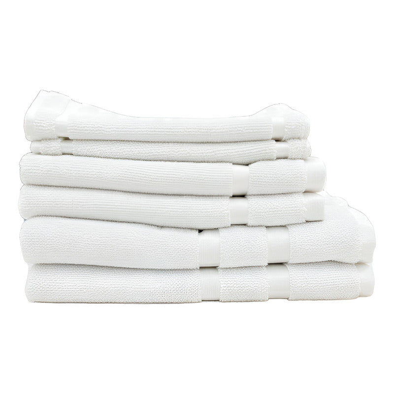 Juego De Toallas De Microfibra  Premium Absorbentes Y Suaves Blanco Cuerpo-manos Y Facial Blanca Lisa