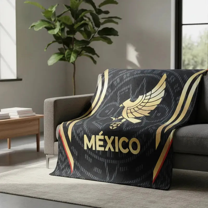 Frazada Divertidos Diseños Tela Polar Cobija Suave 220x180cm Color Selección Mexicana Fútbol Liso