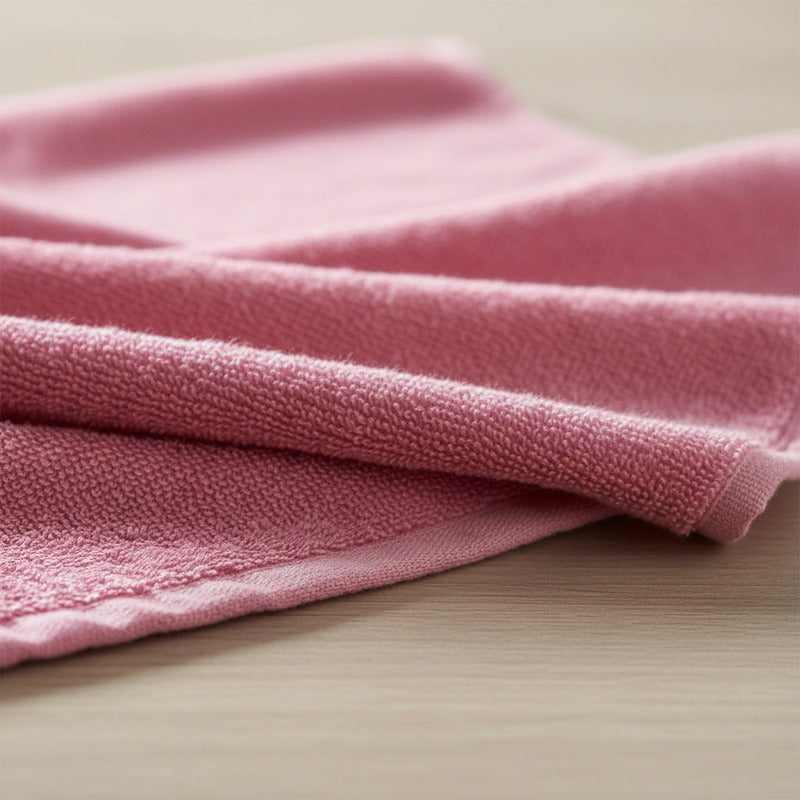 Juego De Toallas De Microfibra  Premium Absorbentes Y Suaves Rosa Cuerpo-manos Y Facial Rosa Chlicle Lisa