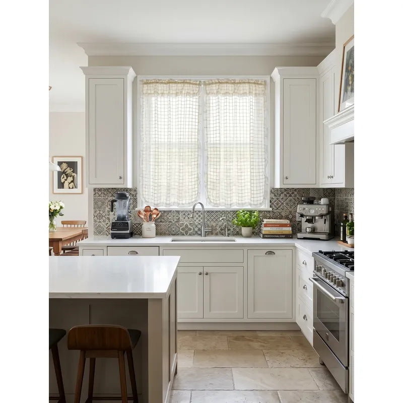 Juego De Cortinas 2 Paneles 2.50x1.95 De Ventana Transparent Beige