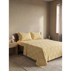 Juego Sabanas Matrimonial Amacener 100% Algodón Cajón Alto Naranja Claro Azulejo Amarillo