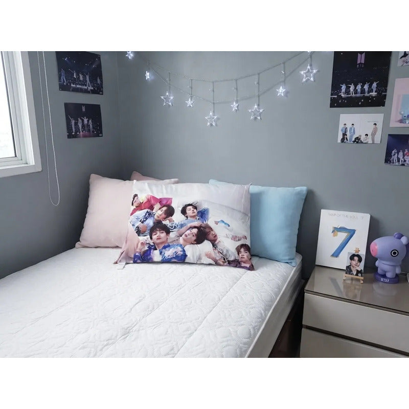 Almohada Providencia De Bts Super Suave Y Esponjosa Azul Claro