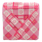 Juego De Sabanas Franela Mariol 100% Algodón Matrimonial Rosa Cuadro Flor Rosa