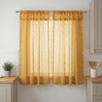 Juego De Cortinas 2 Paneles 2.50x1.95 De Ventana Transparent Oro