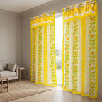 Cortinas Estampadas Para Ventana Con Forro Interior 2.9x2m Amarillo