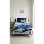 Frazada Providencia Matrimonial Super Calientita Trailer Modelo Para Hombre Azur Azul Marino