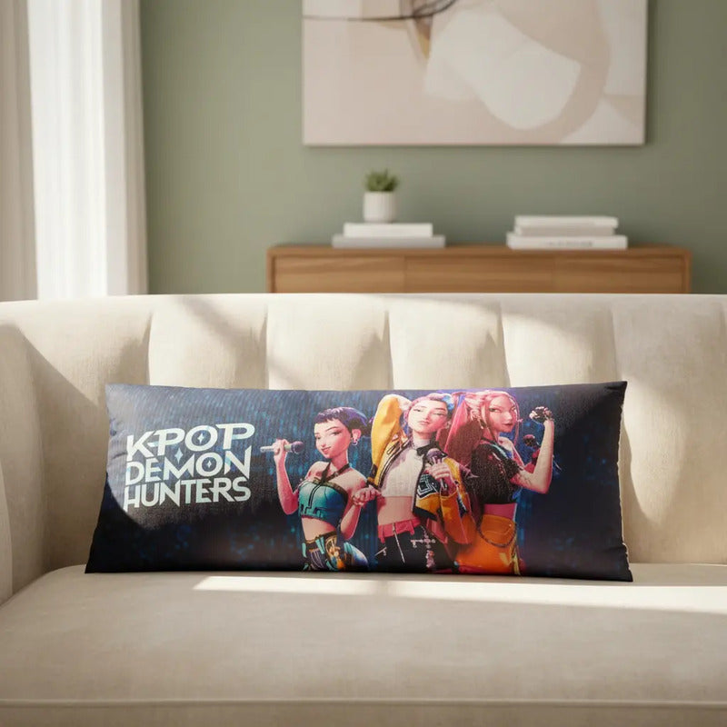 Almohada Saja Boys Y Demon Hunter Abrazable Jumbo 120x50cm Color Violeta